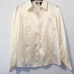 Saks Fifth Avenue 100% Silk Button Down Blouse